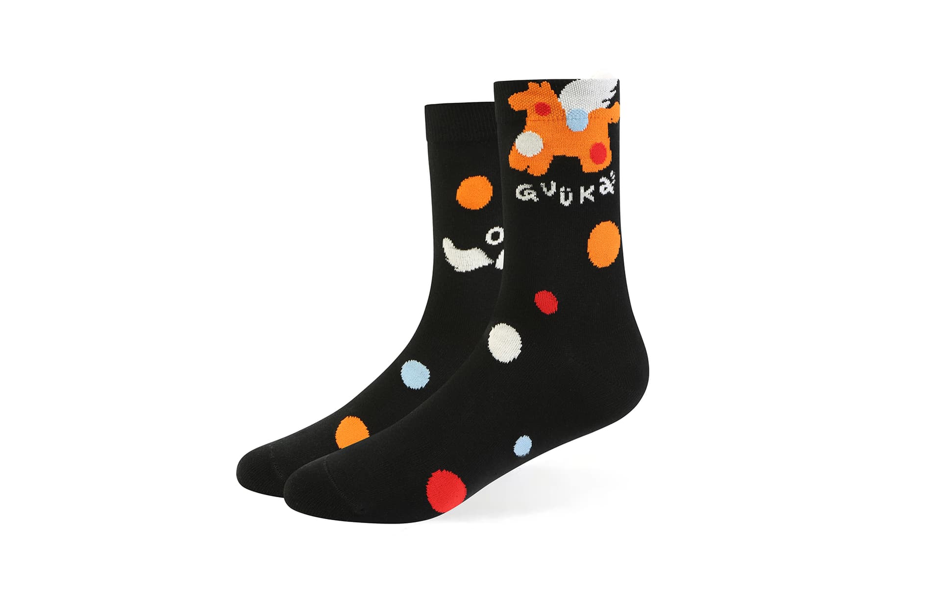 Носки Guuka Экрю Red Black Унисекс Носки Crew - изображение 3