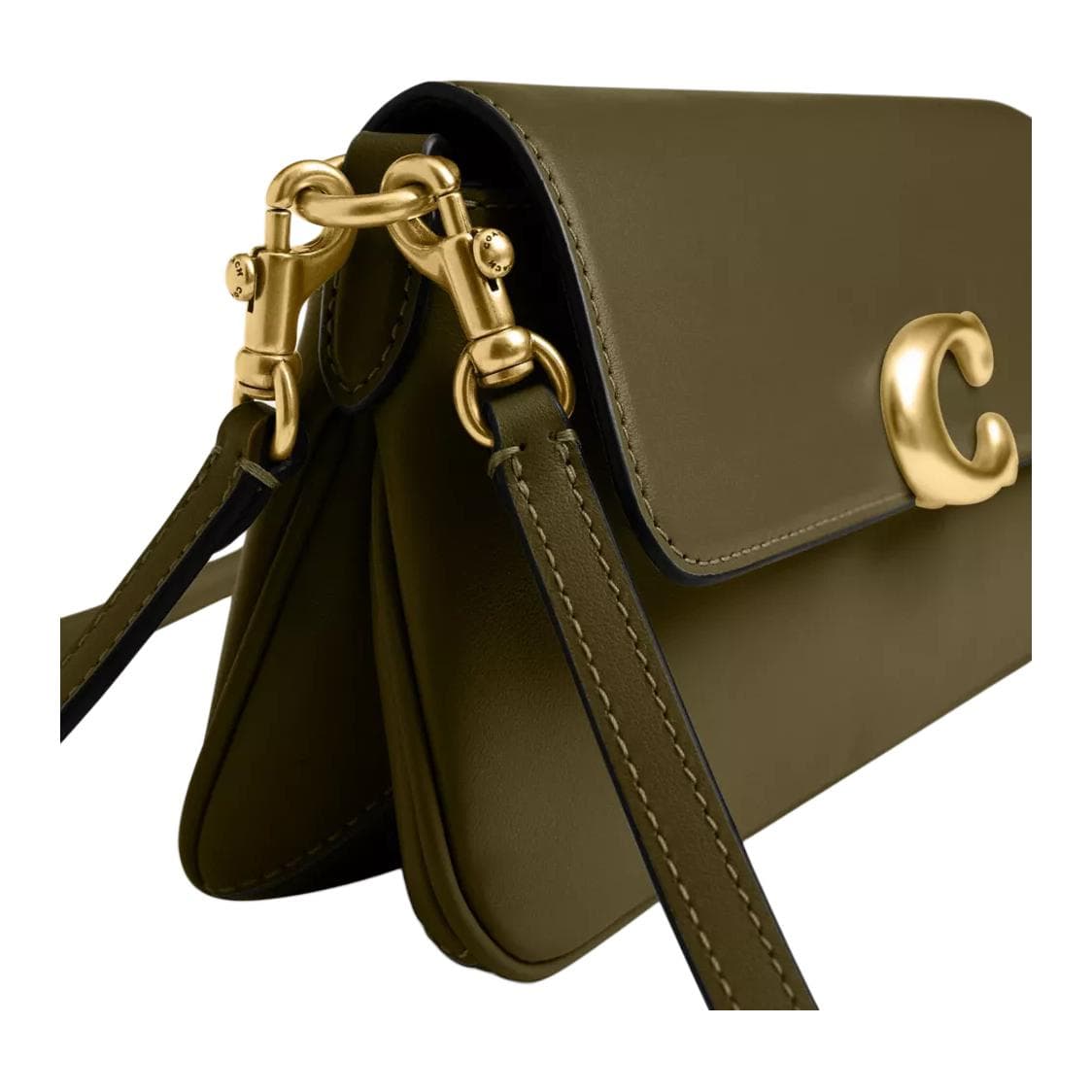 Мини-сумка COACH Jet Телячья кожа Сумка через плечо Средняя Женская Темно-хаки - изображение 7
