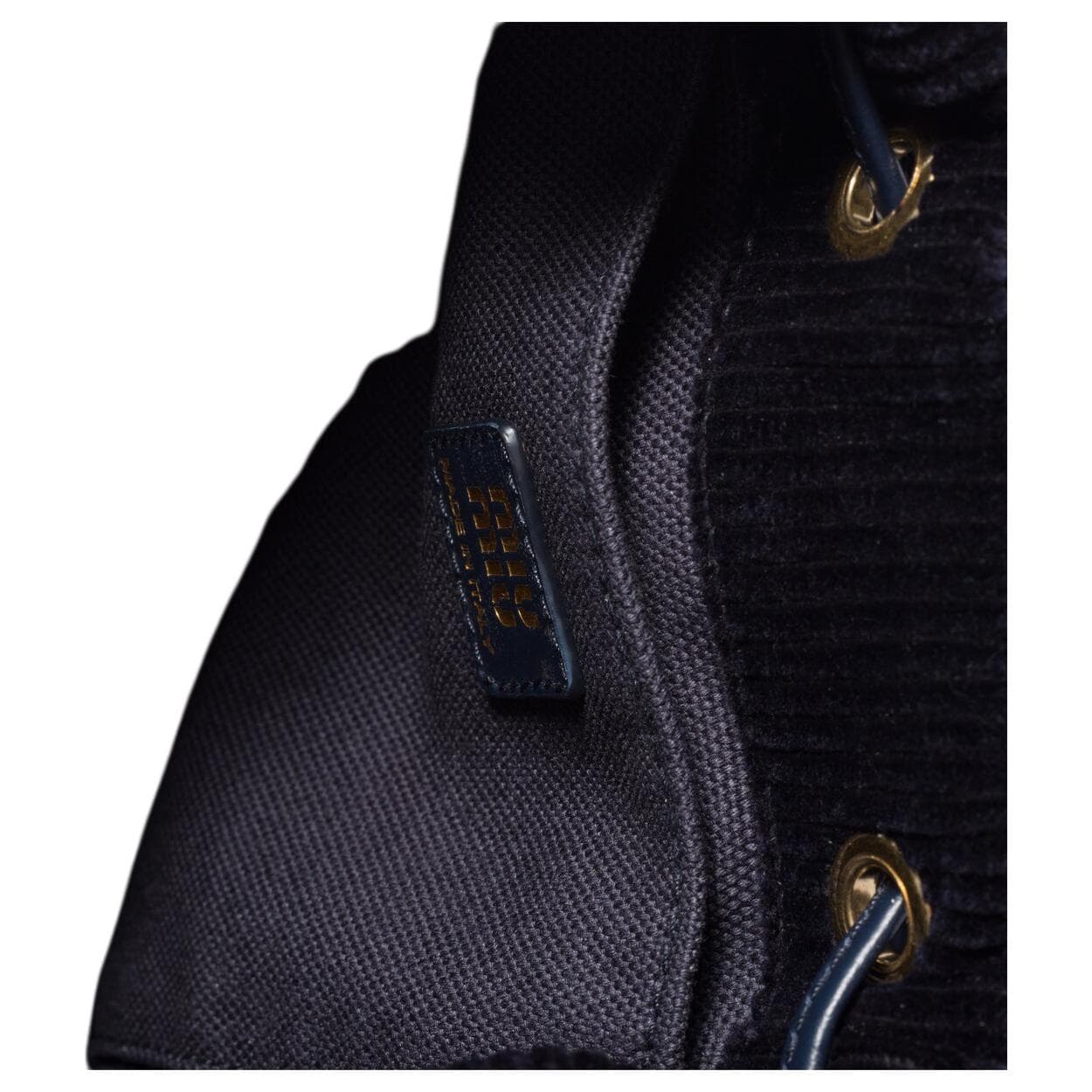 Рюкзак Miu Miu Leather Logo Corduroy Backpack Medium Blue - изображение 4