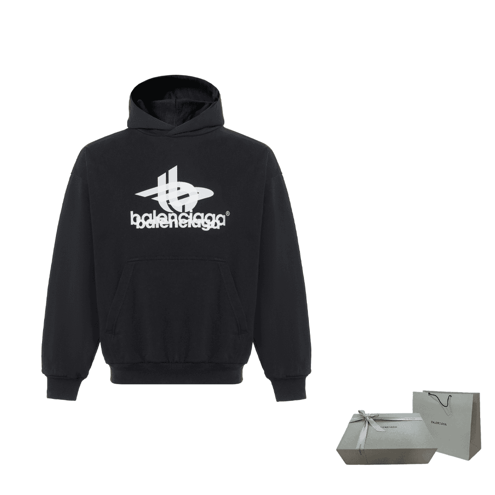 Худи Balenciaga Logo Hoodie Black - изображение 15