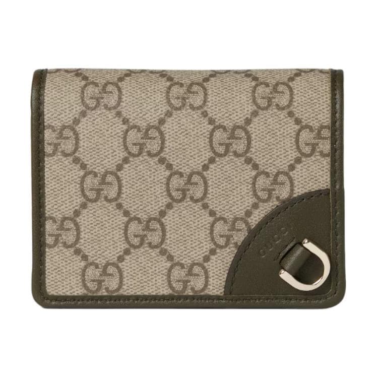 Кошелек GUCCI GG Emblem Тканевый Кошелек Маленький Женский Бежевый и Коричневый - изображение 1