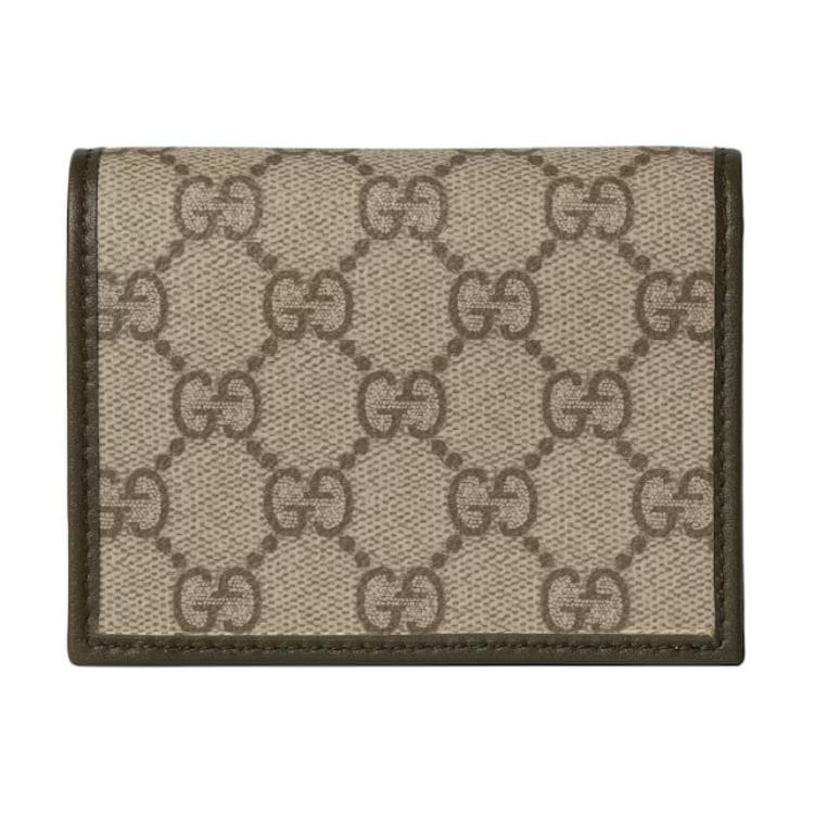 Кошелек GUCCI GG Emblem Тканевый Кошелек Маленький Женский Бежевый и Коричневый - изображение 3
