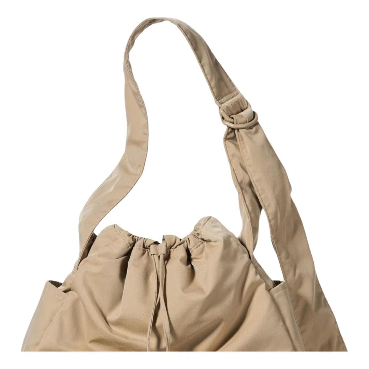 Сумка через плечо UNIQLO Adjustable Strap Drawstring Shoulder Bag Beige - изображение 2