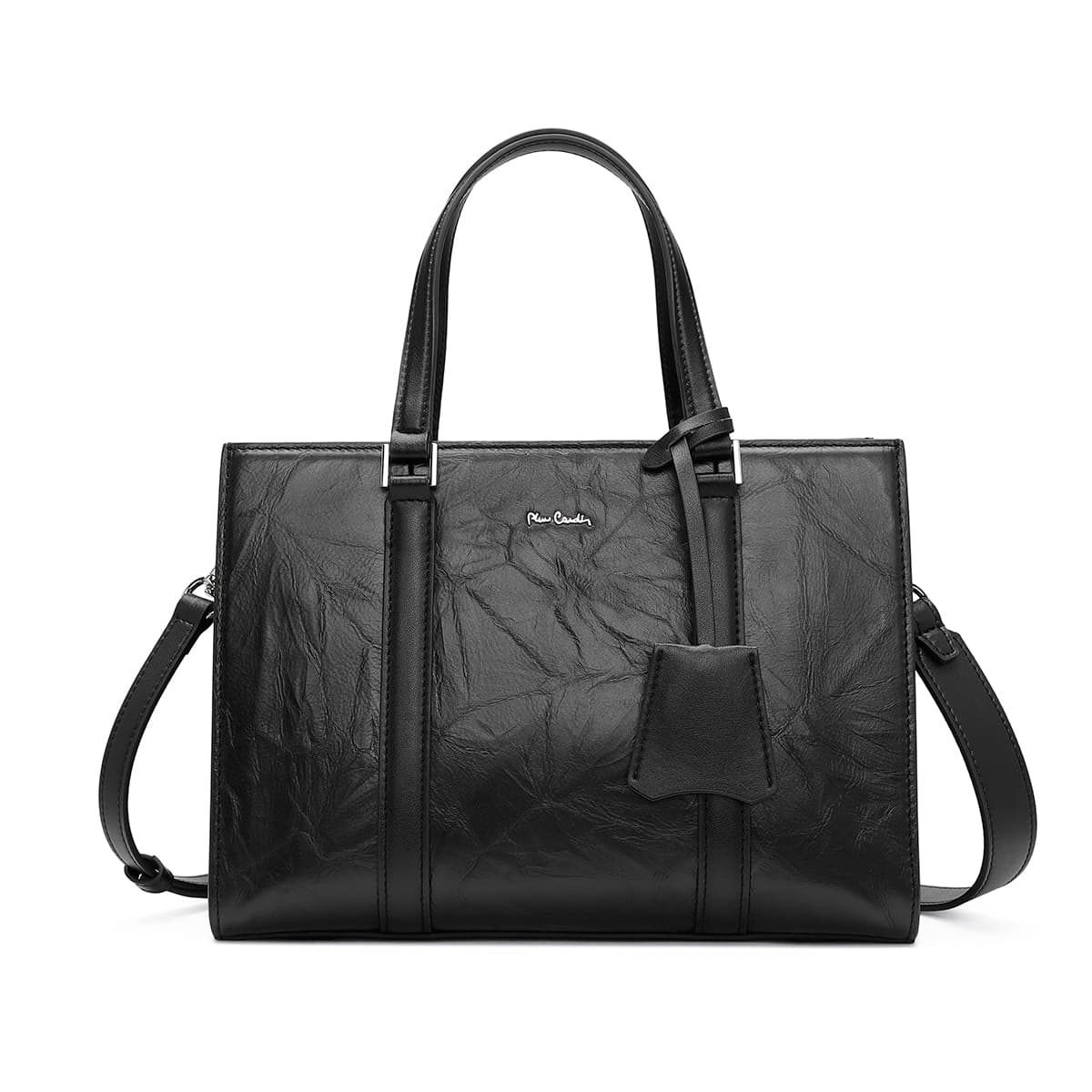 Сумка PIERRE CARDIN Сумка из коровьей кожи одно плечо стандартная (стандартная) женская черный серый экрю - изображение 1