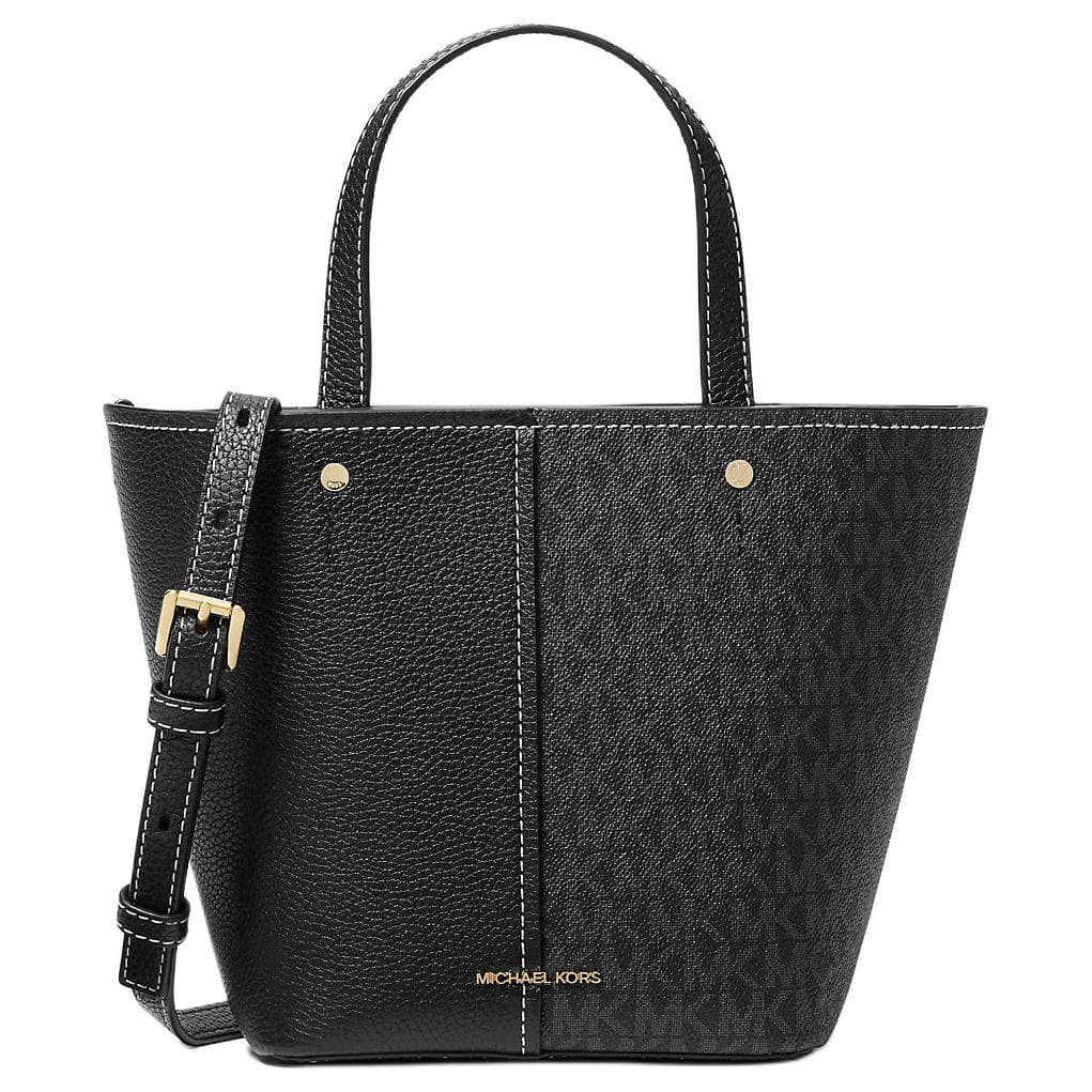 Сумка MICHAEL KORS Flora Регулируемый съемный холщовый чехол сумка-тоут среднего размера женская черная - изображение 1