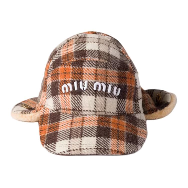 Головной убор MIU MIU Полиамид Чистая шерсть Шапки и Кепки Унисекс Какао-коричневый Папайя - изображение 3