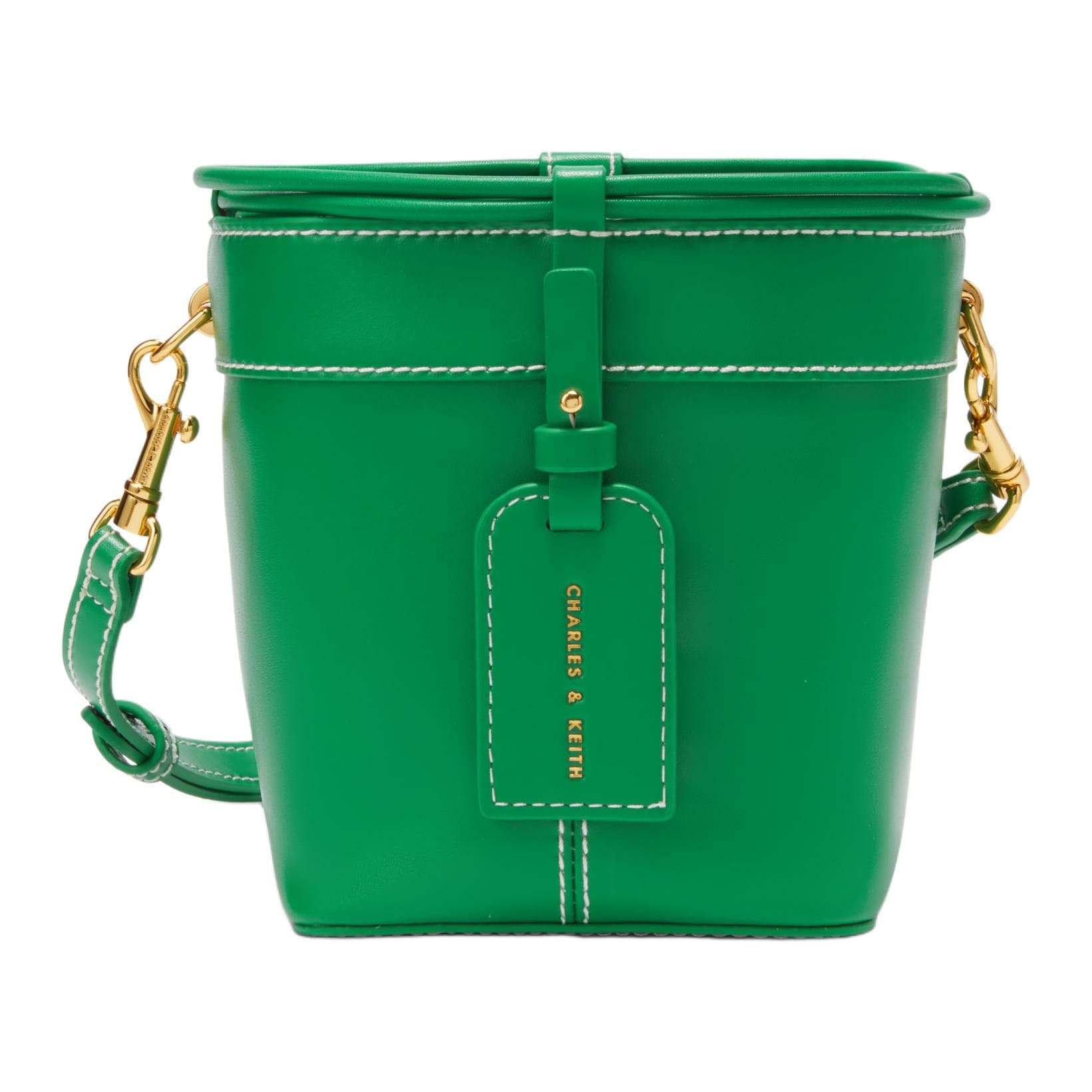 Сумка через плечо Charles & Keith Bucket Bag Cream/Navy/Green - изображение 1