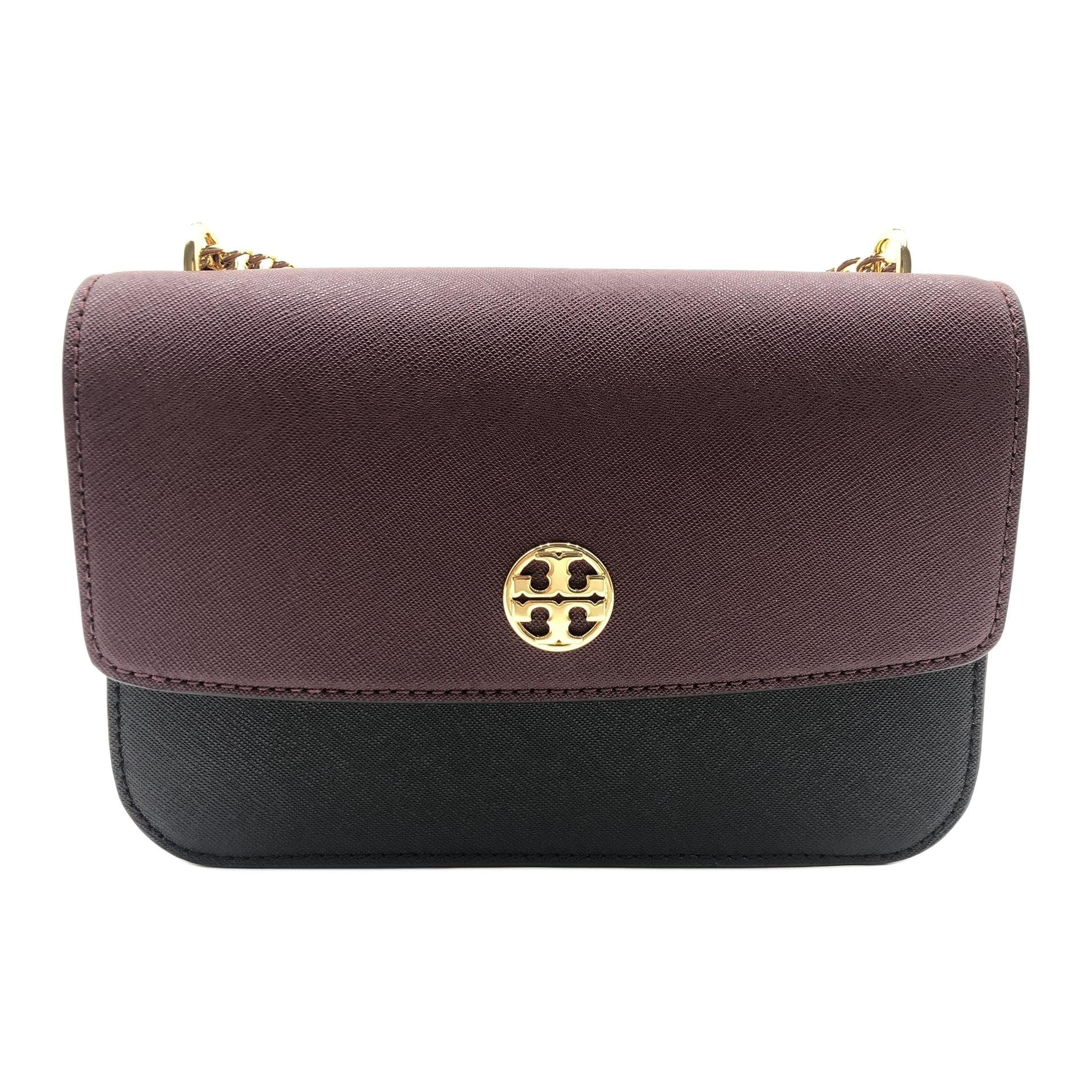 Сумка через плечо TORY BURCH Кожаная сумка через плечо женская цвет тауповый и красный - изображение 1