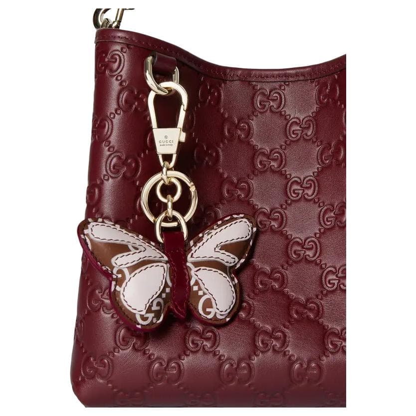 Сумка GUCCI Кожа Сумка с подвеской мерч женский коричневый и розовый - изображение 5