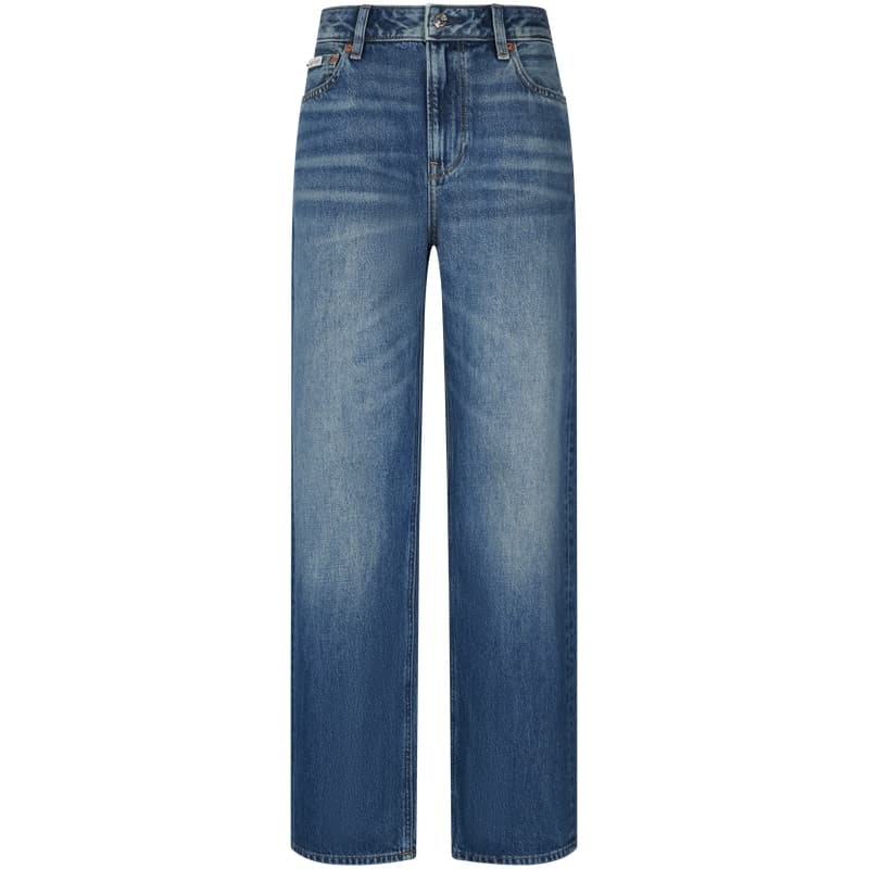 Джинсы Calvin Klein Прямой крой 3NL Джинсовый синий Женские Джинсы - изображение 2