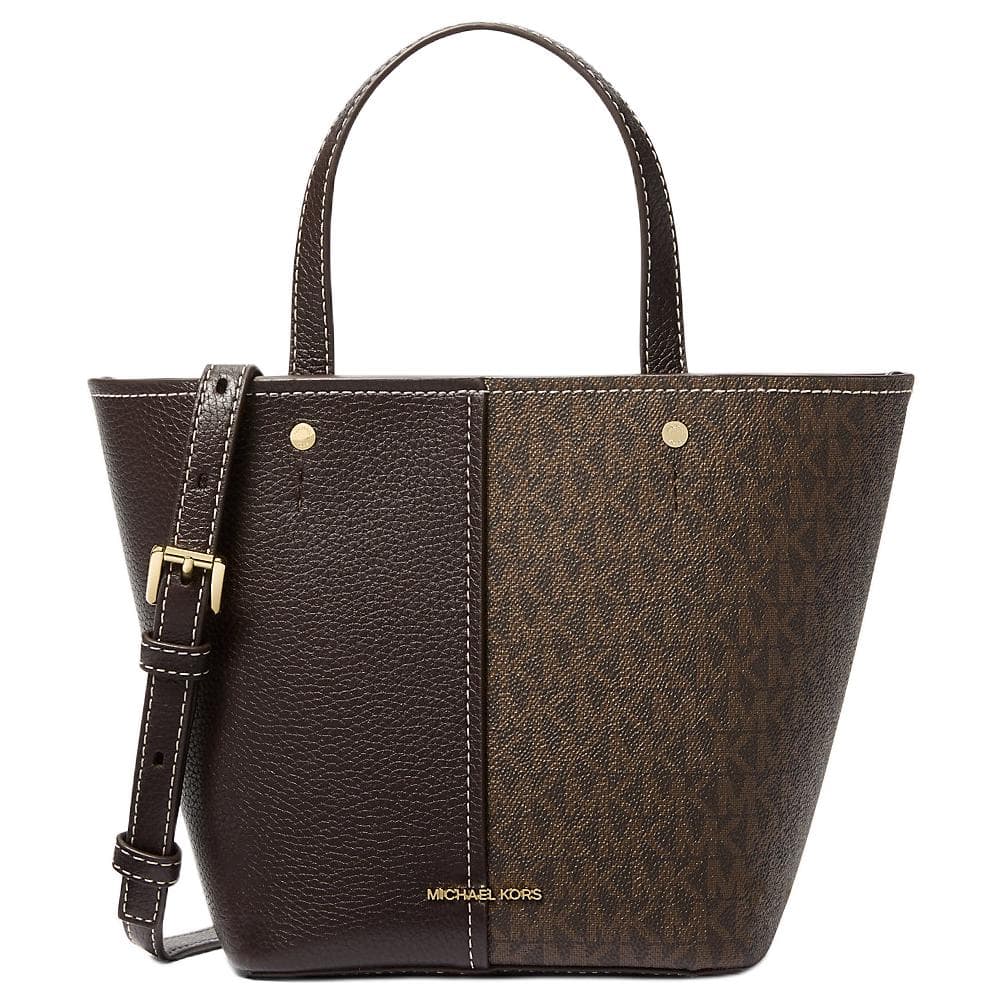 Сумка MICHAEL KORS FLORA Покрытый холст Сумка на одно плечо Средний размер Женский Коричневый - изображение 1