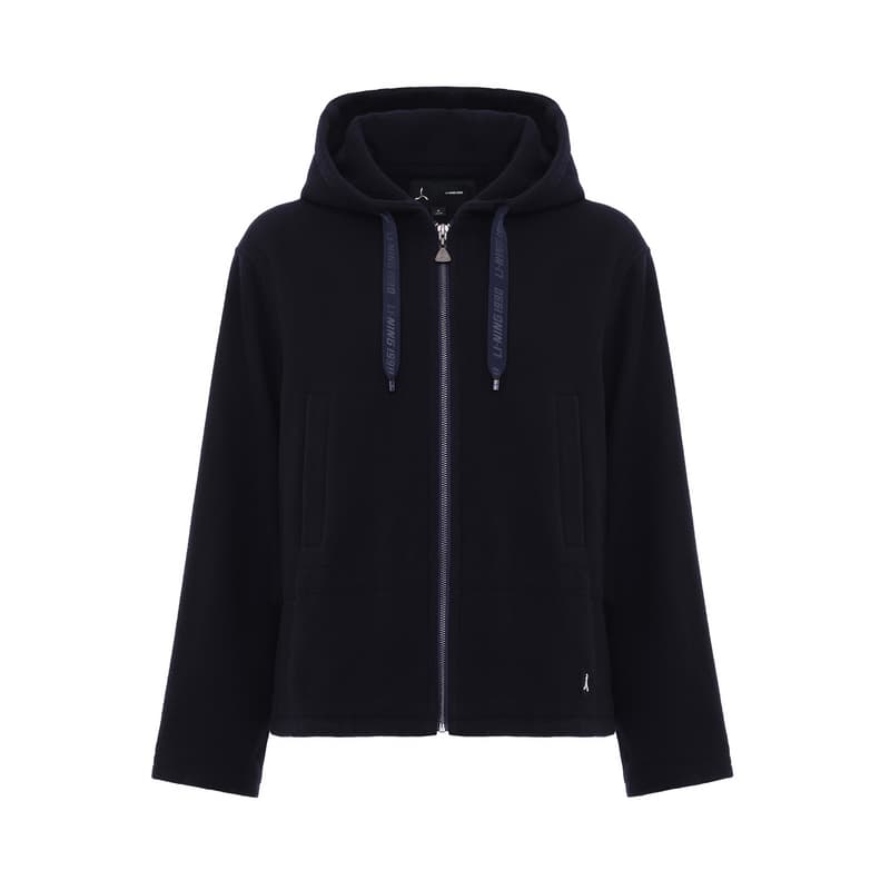 Кофта LI NING 1990 Classic Collection Твидовое пальто с капюшоном женское темно-морской синий - изображение 1