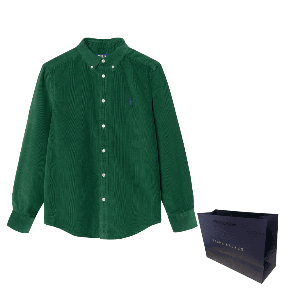 Polo Ralph Lauren SS24 Рубашка Осенняя Разборная Кольцо Детская Лесной Зеленый - изображение 3
