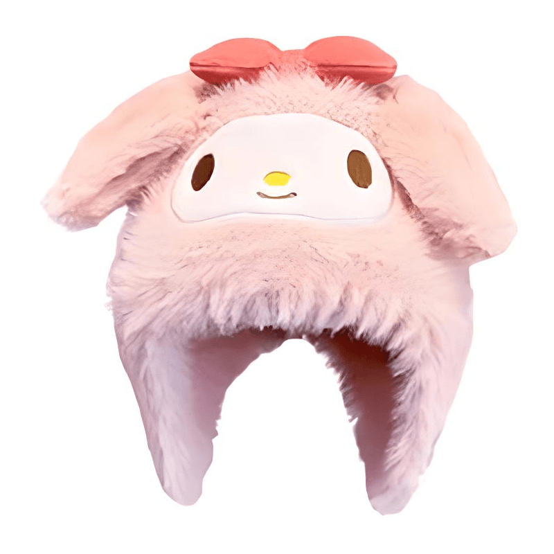 Шапка Sanrio Мультяшный шапка с ушками осень и зима милый утолщенный термозащитный пуловер плюшевый шерстяная шапка детский - изображение 1