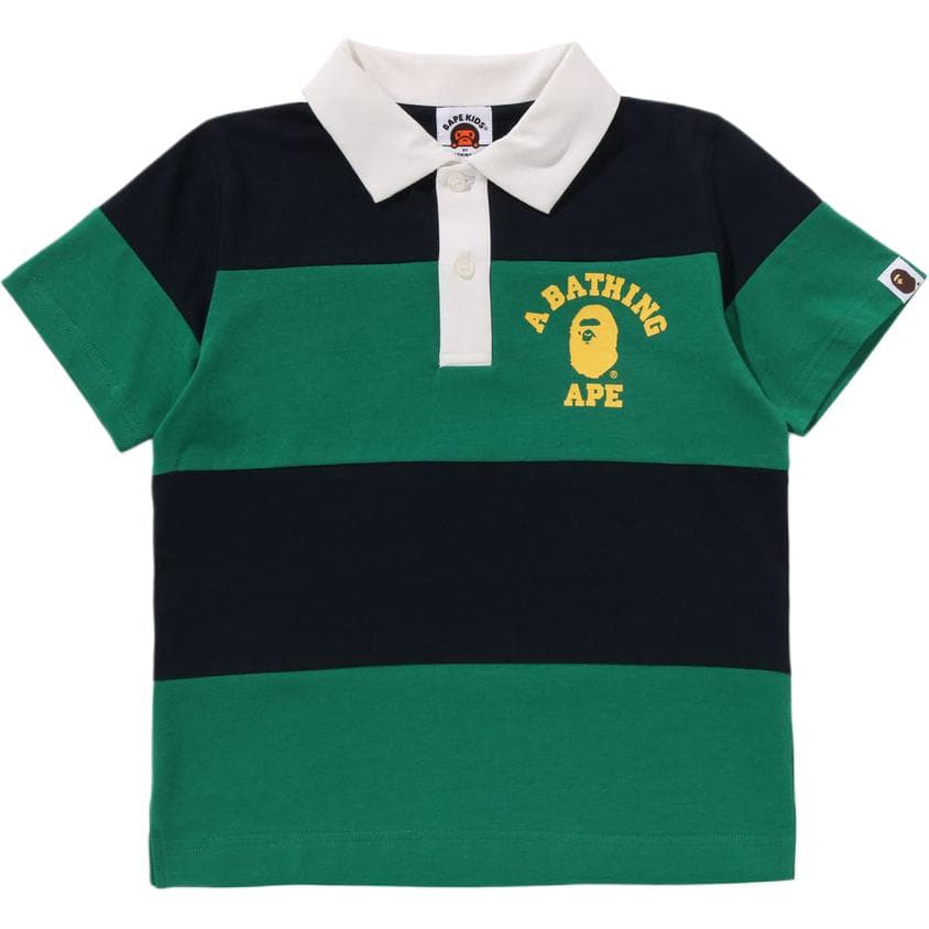 A BATHING APE STRIPES SHORT Sleeved Пуговицы Поло Детское - изображение 1