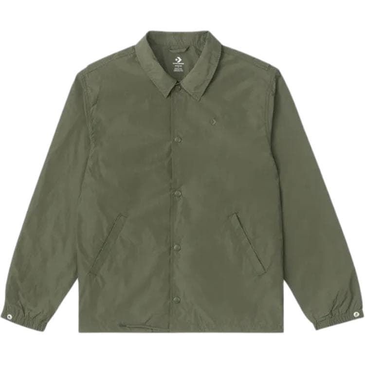 Куртка Converse Classic Coach Retro Lapel Long Sleeve Jacket Унисекс Зеленый - изображение 2
