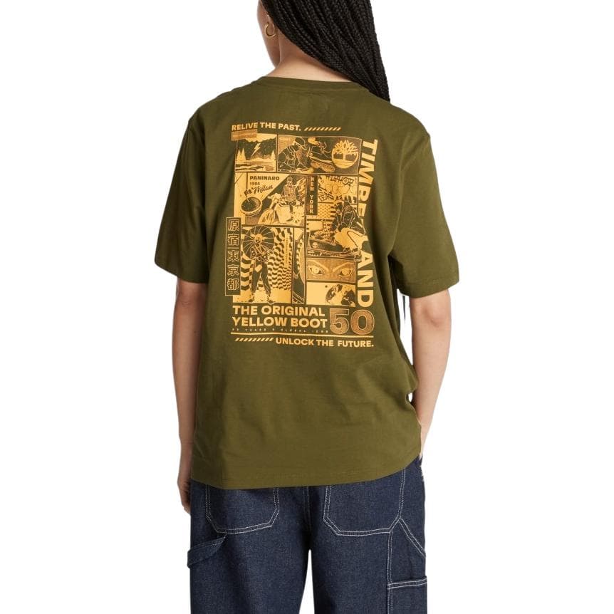 Футболка Timberland T-Shirt Унисекс Темно-оливковый зеленый - изображение 3