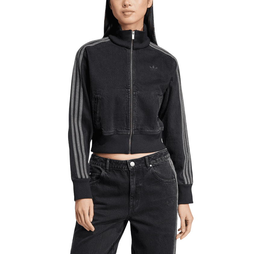 Куртка Adidas Originals Adicolor Куртки и Пальто Женские Джинсовый Черный - изображение 4