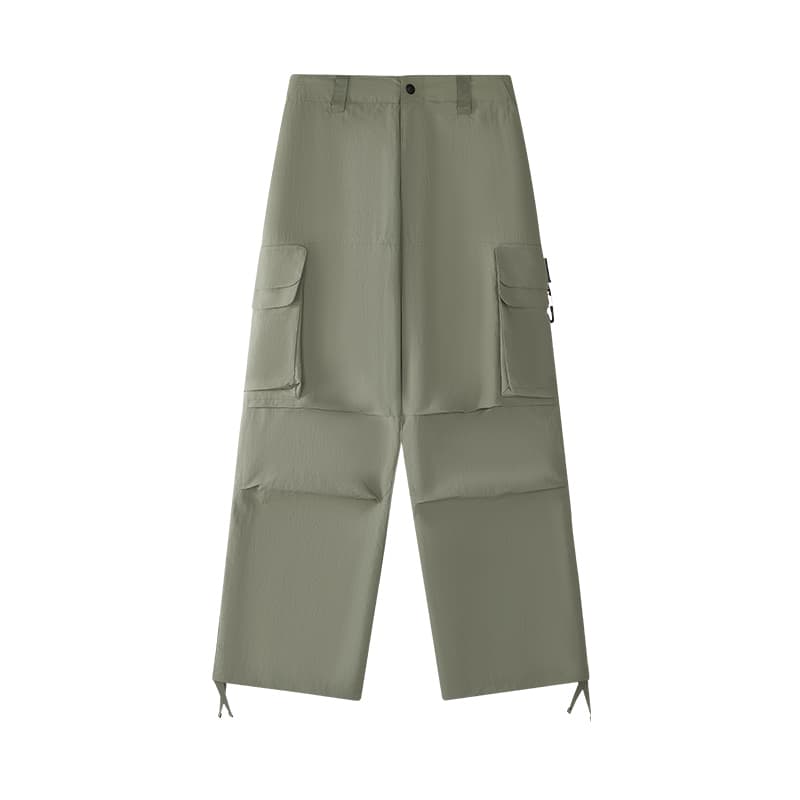 Штаны FILA FUSION Трикотажные ткани Свободный крой С флисовой подкладкой Повседневные штаны Мужские Зеленый Хаки - изображение 1