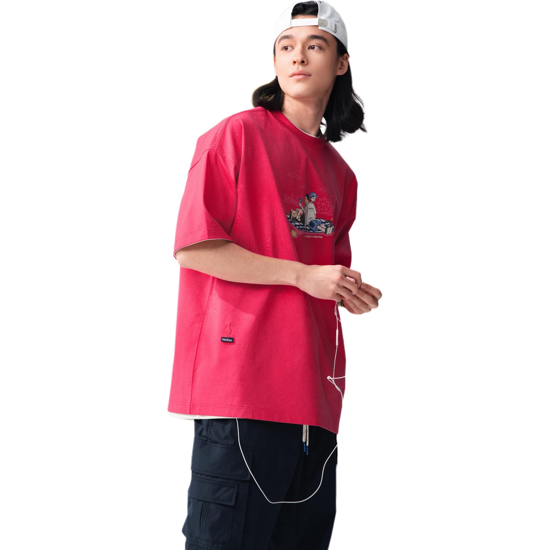 Футболка Nautica White Sail x POPBOY Кемпинг принт Круглый вырез Мужская футболка - изображение 13