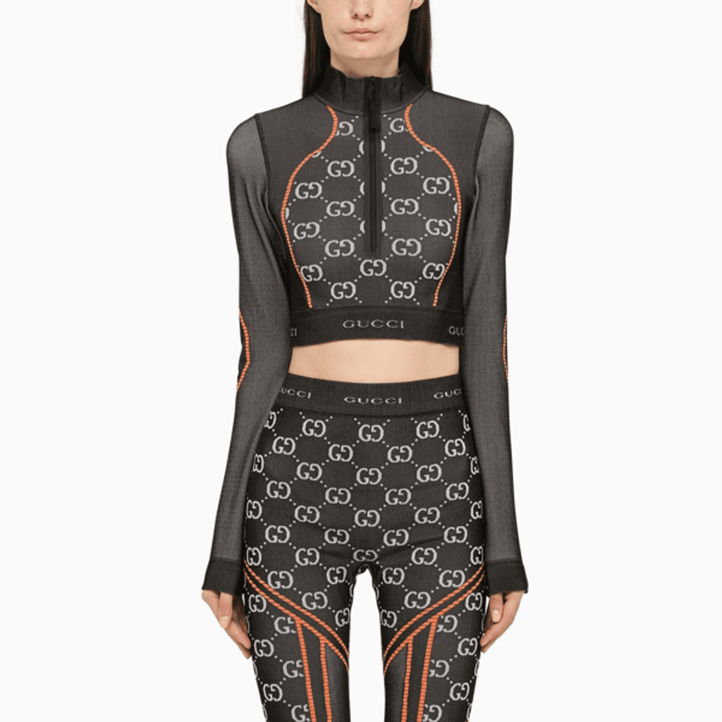 Gucci SS22 GG Jacquard Knit Top Black - изображение 3