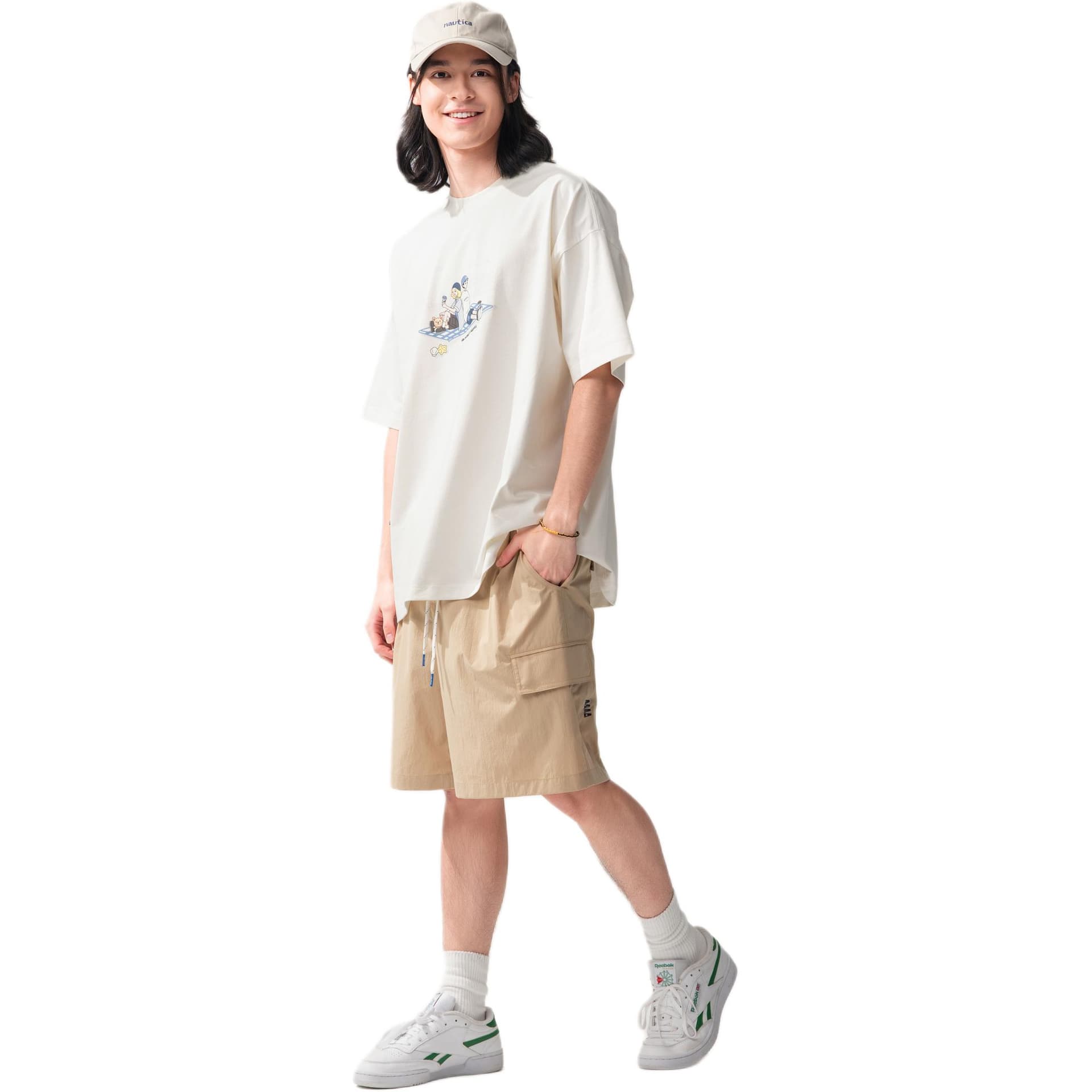 Футболка Nautica White Sail x POPBOY Кемпинг принт Круглый вырез Мужская футболка - изображение 6