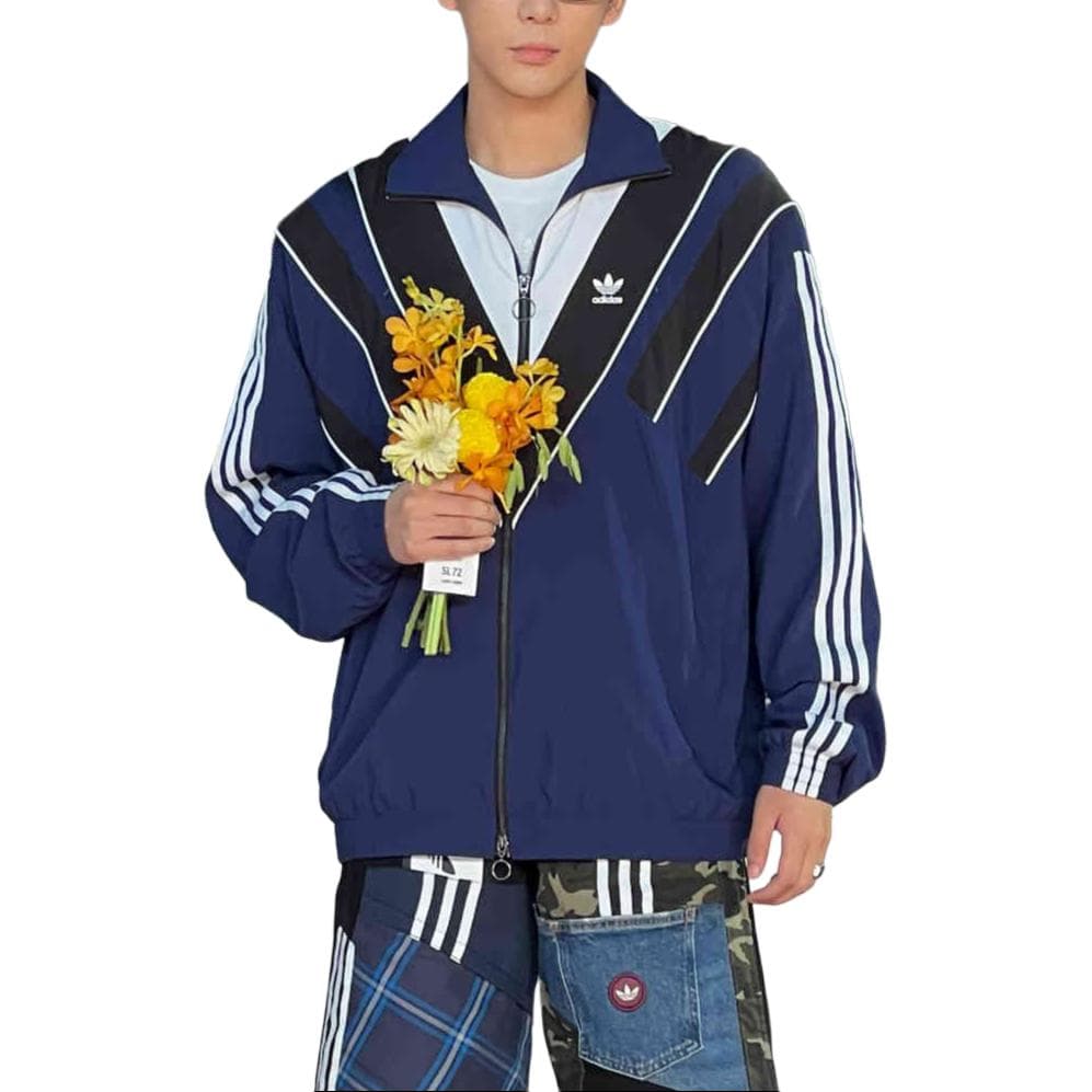 Куртка Adidas Originals Трилистник Куртки Пальто Унисекс Синий - изображение 4