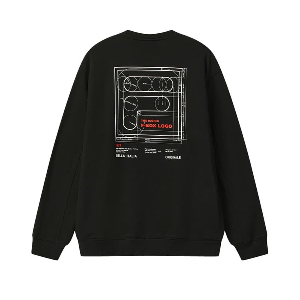 Худи FILA ORIGINALE С флисовой подкладкой Модный повседневный универсальный термальный свободный крой Толстовка мужской черный - изображение 2