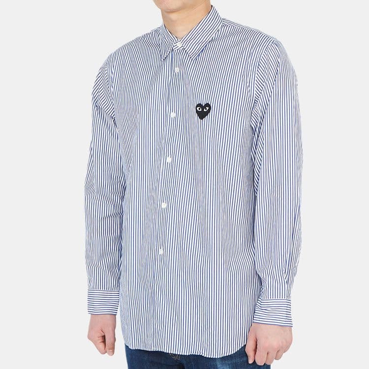 Рубашка CDG Play Striped Shirt Blue - изображение 3