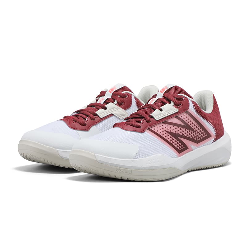 Кроссовки для тенниса New Balance NB 696 V6 Устойчивые к истиранию Дышащие Низкие Кроссовки для тенниса Женские Белые Красные - изображение 3