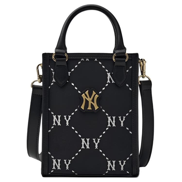 Сумка MLB Diamond Monogram Полиэстеровая сумка-тоут сумка для покупок сумка через плечо мини-сумка черная женская - изображение 1
