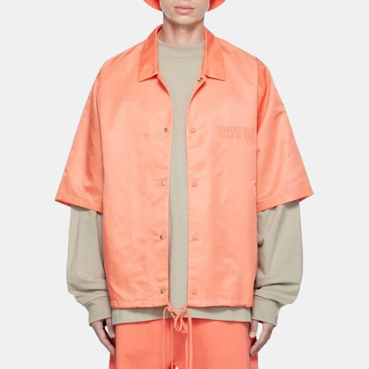 Рубашка Fear of God Essentials FW22 Ss Nylon Shirt Coral - изображение 3