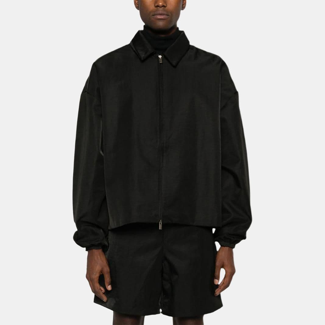 Куртка Fear of God Essentials Textured Nylon Trucker Jacket Black — фото 5
