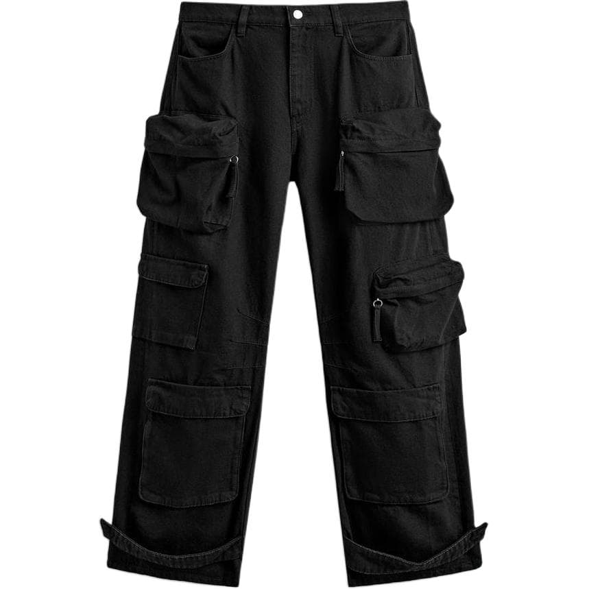 Штаны ZARA Мужские карго-брюки черного цвета - изображение 1
