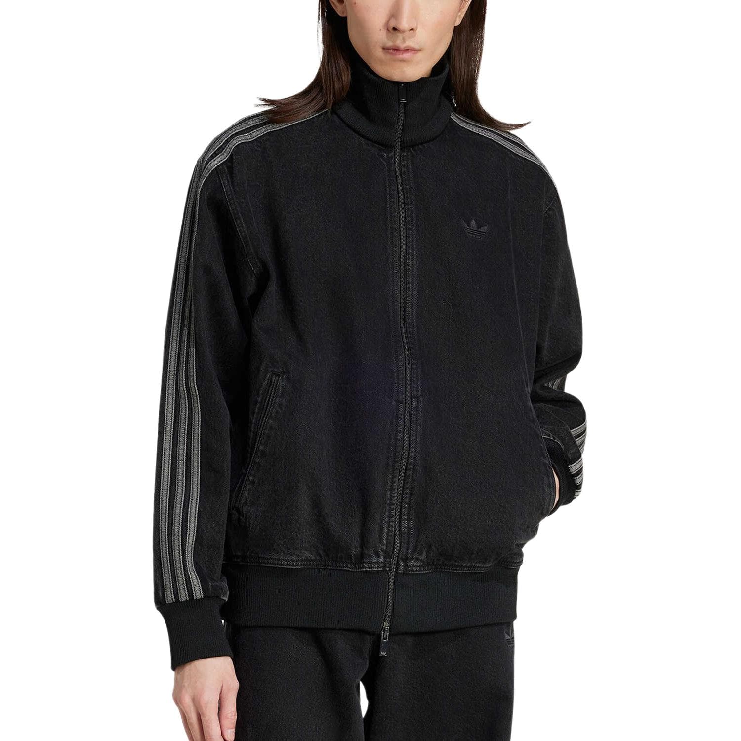 Куртка Adidas Originals Firebird Denim FB TT Куртки и Пальто Мужской Деним Черный - изображение 2