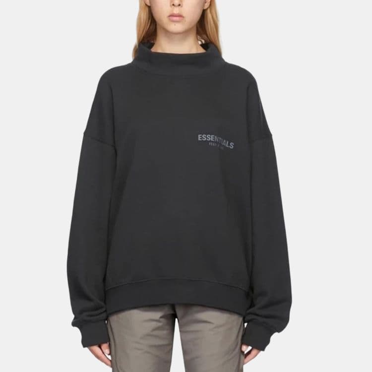 Кофта Fear of God Essentials SS20 Black Mock Neck Sweatshirt - изображение 3