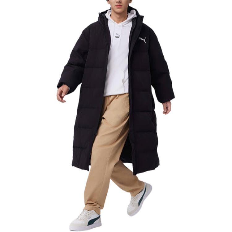 Зимняя куртка PUMA Длинный Oversized Пуховик Пуховик Мужской Черный - изображение 4