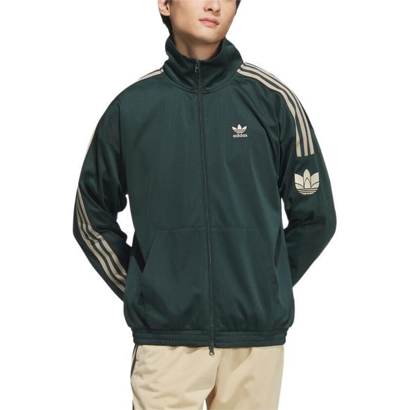 Куртка Adidas Originals Ретро Куртка Унисекс Темно-зеленый - изображение 3