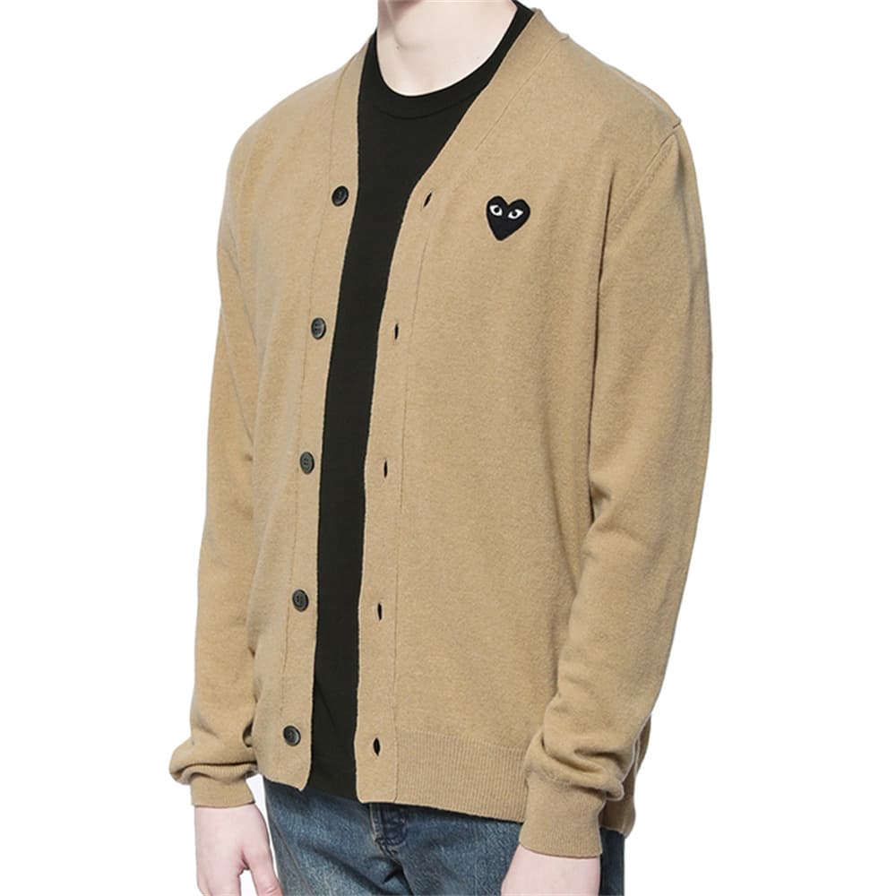 Кофта CDG Play V-neck Cardigan Beige - изображение 5
