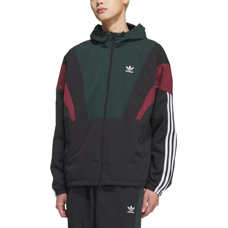 Куртка Adidas Originals WINDBREAKER Блок Куртка Мужская Темно-Зеленая Черная - изображение 2