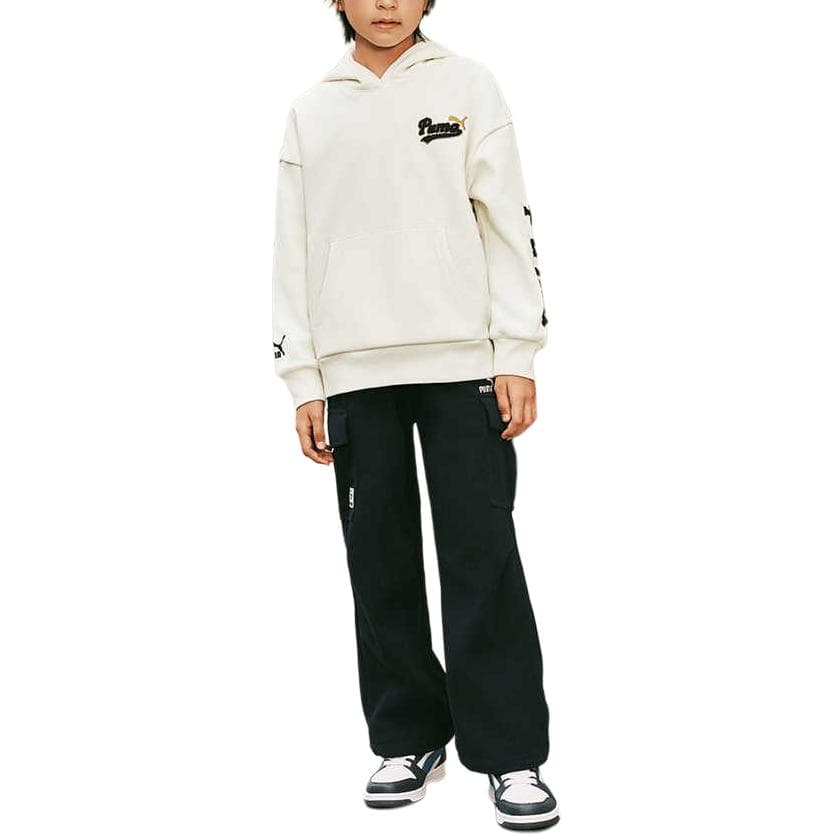 PUMA Sportstyle Cargo Straight Нога Повседневный С флисовой подкладкой Рабочий стиль Карго Брюки Детские Темно-синие - изображение 2
