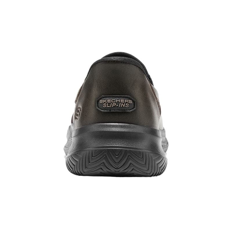 Skechers Кисти рук Бесплатно Slip On Обувь Повседневные кожаные туфли Мужской Темно-кофейный - изображение 3
