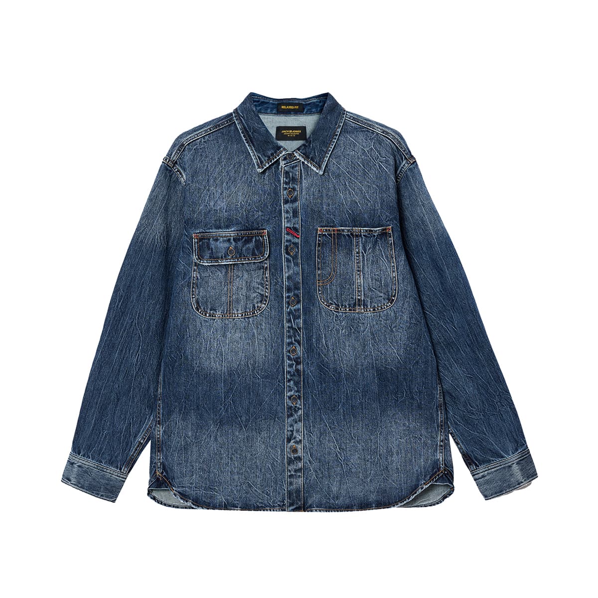 Рубашка JACK&JONES Американский винтаж Мужская модная повседневная рубашка - изображение 1