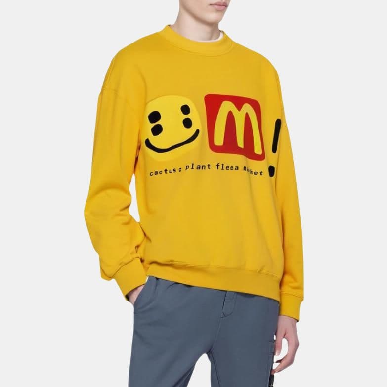 Кофта Cactus Plant Flea Market x McDonald's Logo Print Sweatshirt Yellow - изображение 4