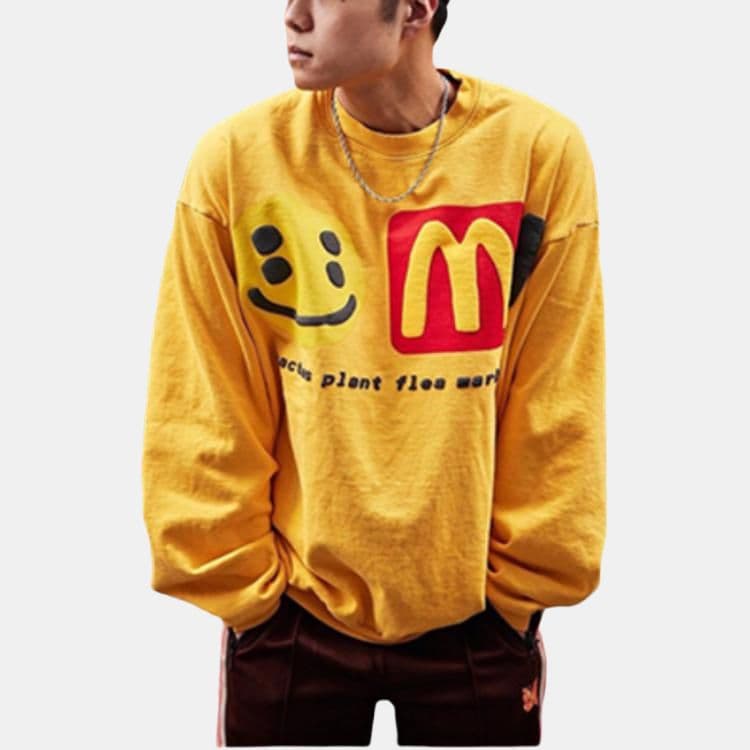 Кофта Cactus Plant Flea Market x McDonald's Logo Print Sweatshirt Yellow - изображение 3