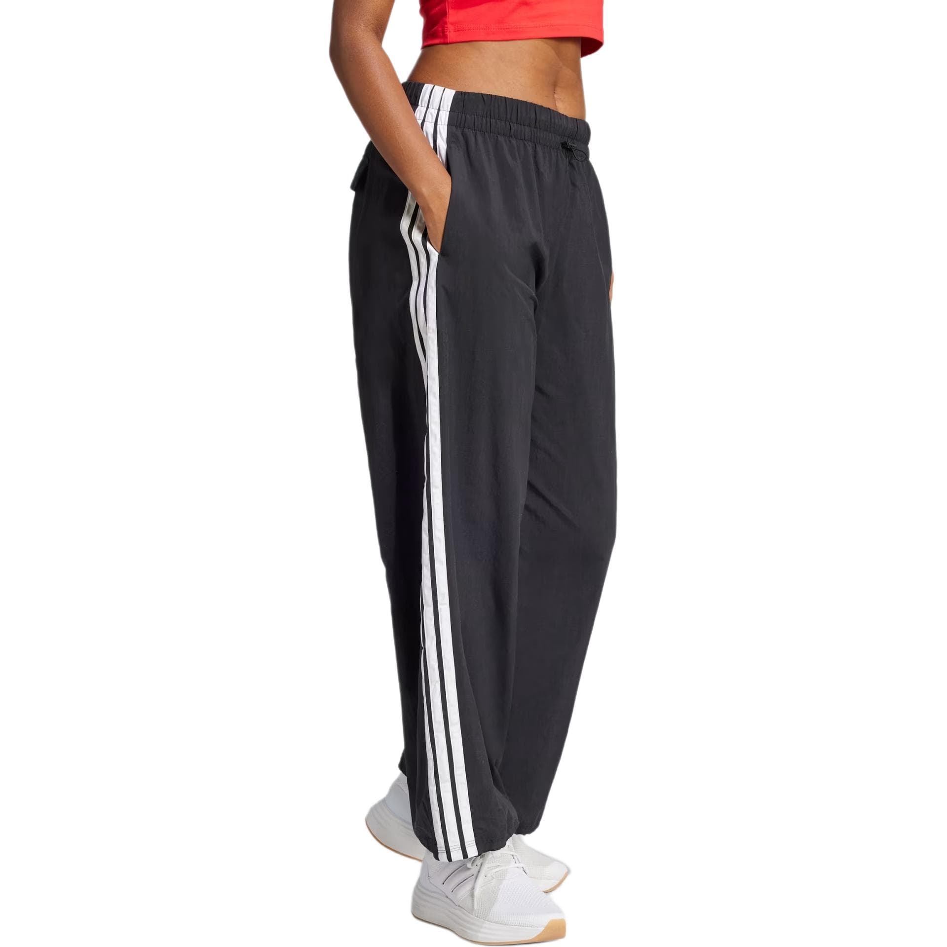 Штаны Adidas Essentials Вязаные Тренировочные Штаны Женские Черный Белый - изображение 4