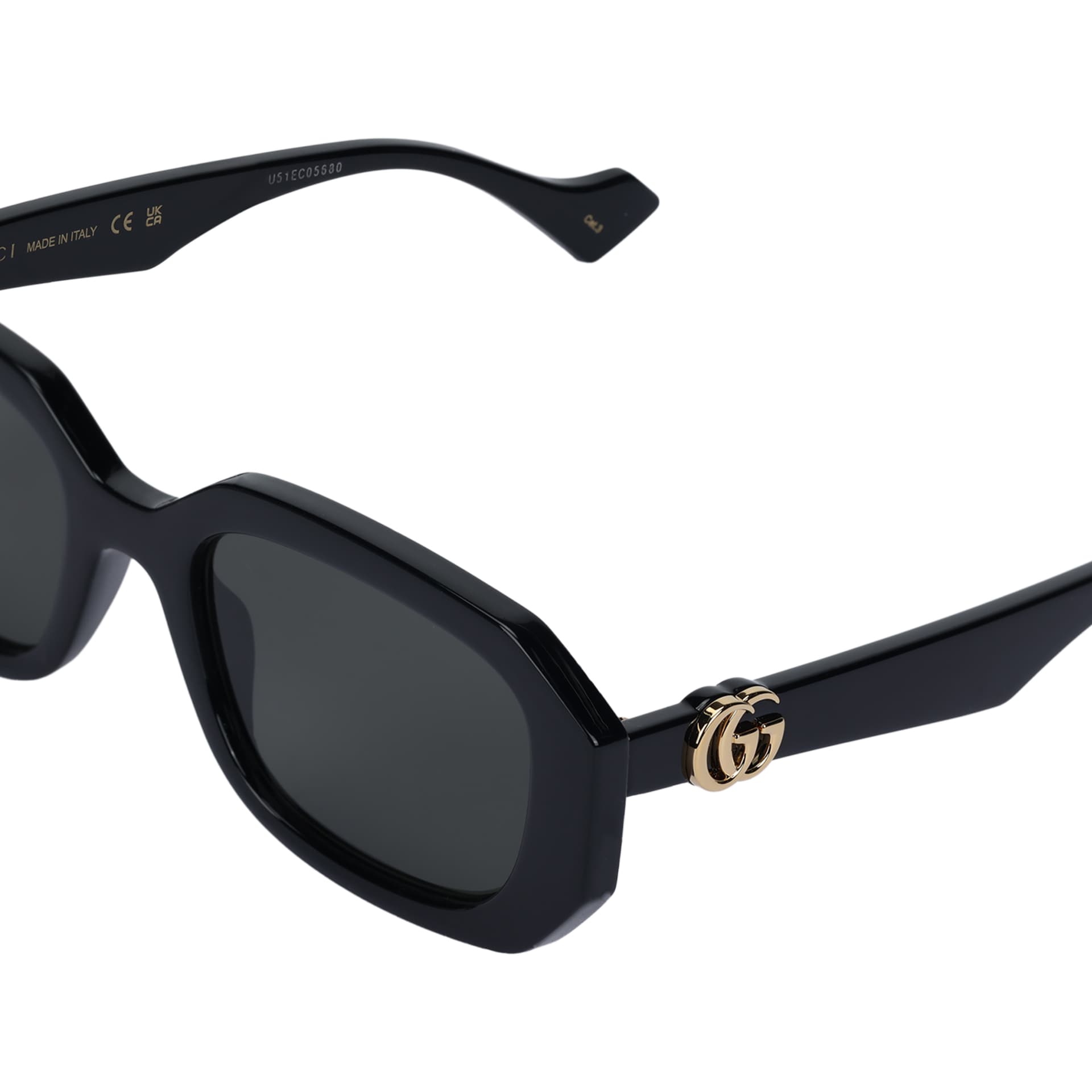 Солнцезащитные очки Gucci Пластик Квадратная форма Солнцезащитные очки Унисекс Черный - изображение 4