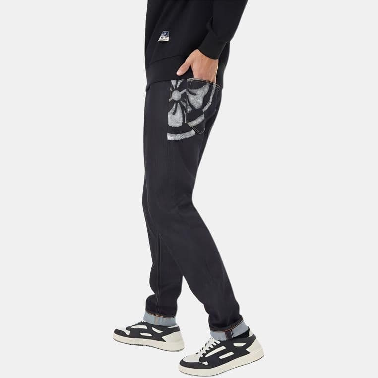 Штаны EVISU Джинсовый Синий Мужские Джинсы - изображение 5