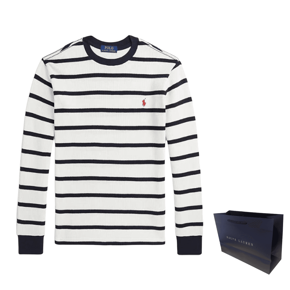 Polo Ralph Lauren FW24 Толстовка с круглым вырезом полосатый с длинными рукавами в стиле худи классическая версия - изображение 5