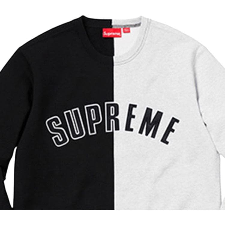 Кофта Supreme FW18 Split Crewneck Sweatshirt Black - изображение 3